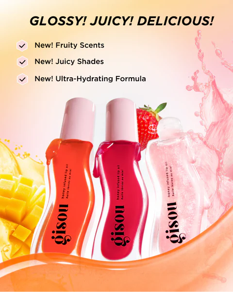 GISOU HONEY INFUSED LIP OIL STRAWBERRY SORBET