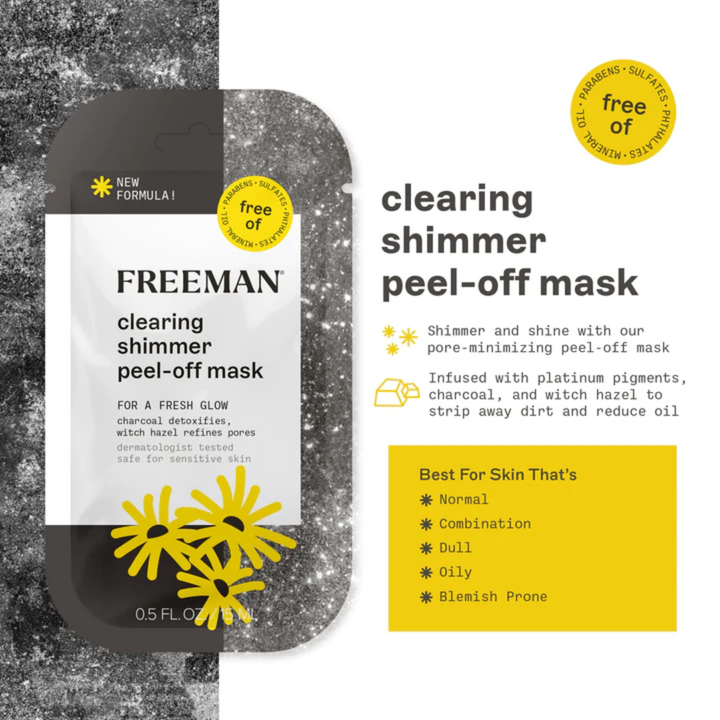 FREEMAN SACHET CLEARING SHIMMER PEEL OFF MASK 15 ML
