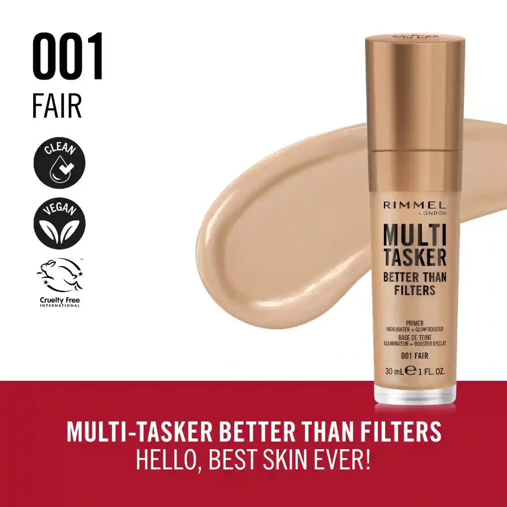 RIMMEL Multi-Tasker Better Than Filters – Rimmel Glow Booster, Highlighter & Anti-Aging Primer