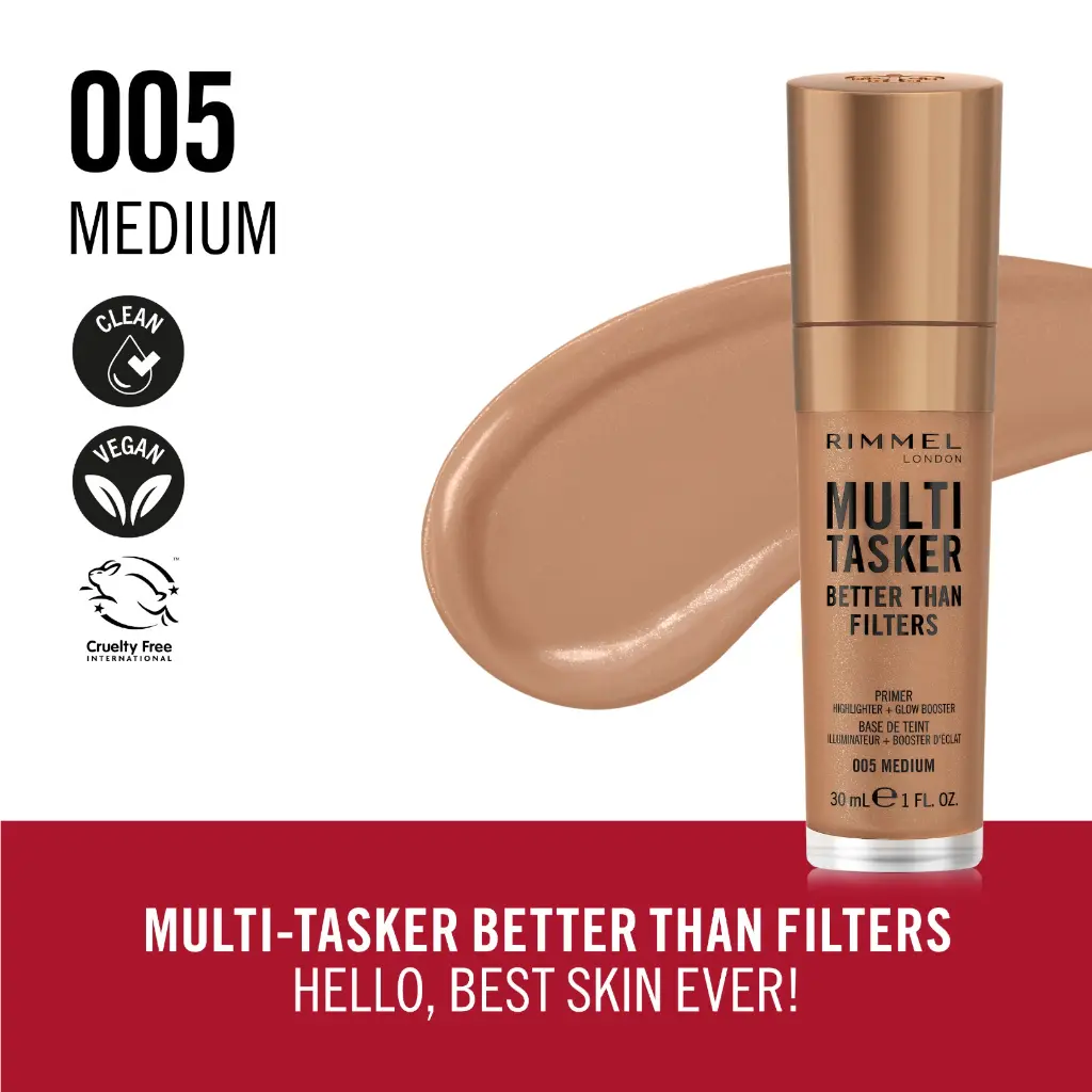 RIMMEL Multi-Tasker Better Than Filters – Rimmel Glow Booster, Highlighter & Anti-Aging Primer