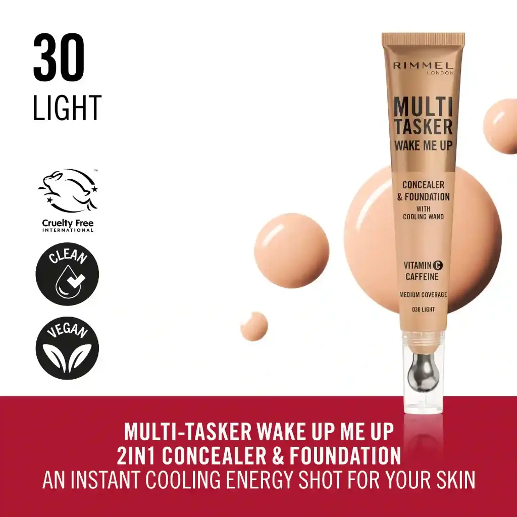 RIMMEL MULTI TASKER WAKE ME UP FOUNDATION & CONCEALER 