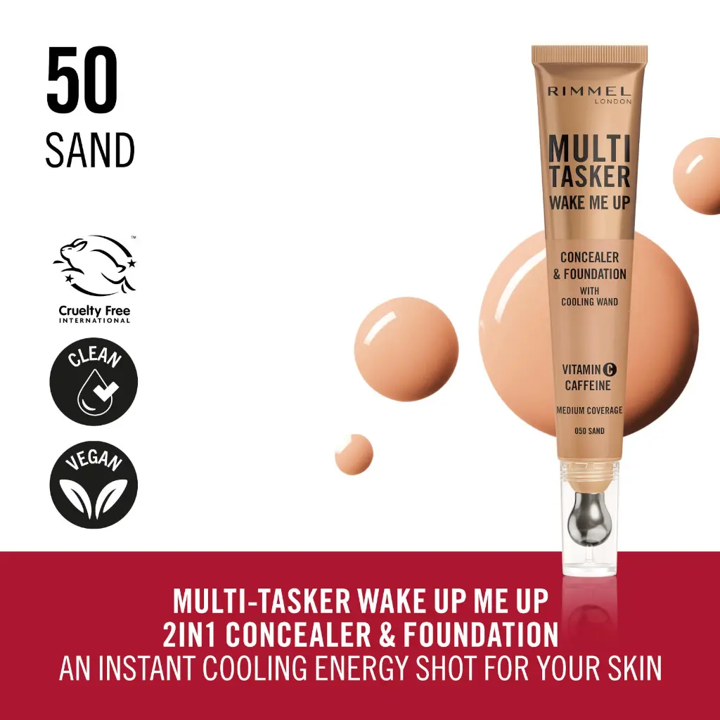 RIMMEL MULTI TASKER WAKE ME UP FOUNDATION & CONCEALER 