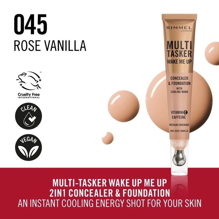 RIMMEL MULTI TASKER WAKE ME UP FOUNDATION & CONCEALER 