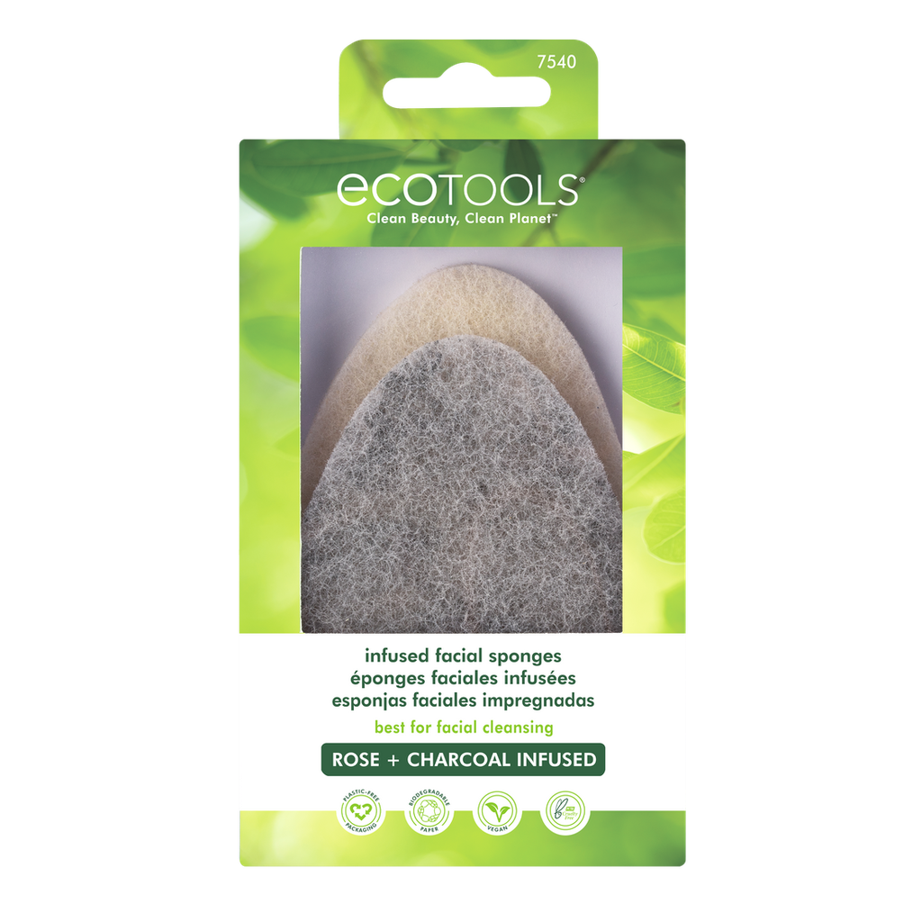 ECT BATH FACIAL SPONGES CHARCOAL & ROSE 