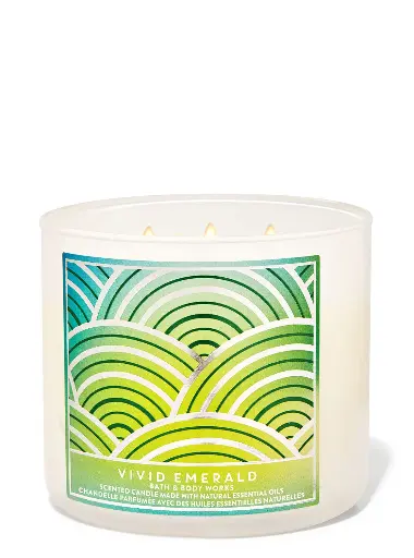 BATH AND BODY WORKS 3 WICKS CANDLES VIVID EMERALD