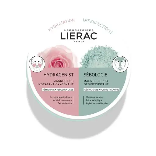 LIERAC MASQUE DOUBLE HYDRAGENIST/SEBOLOGIE