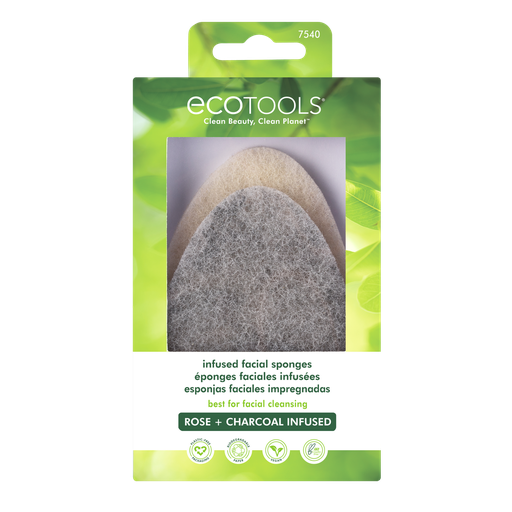 [ECT-266217] ECT BATH FACIAL SPONGES CHARCOAL & ROSE 